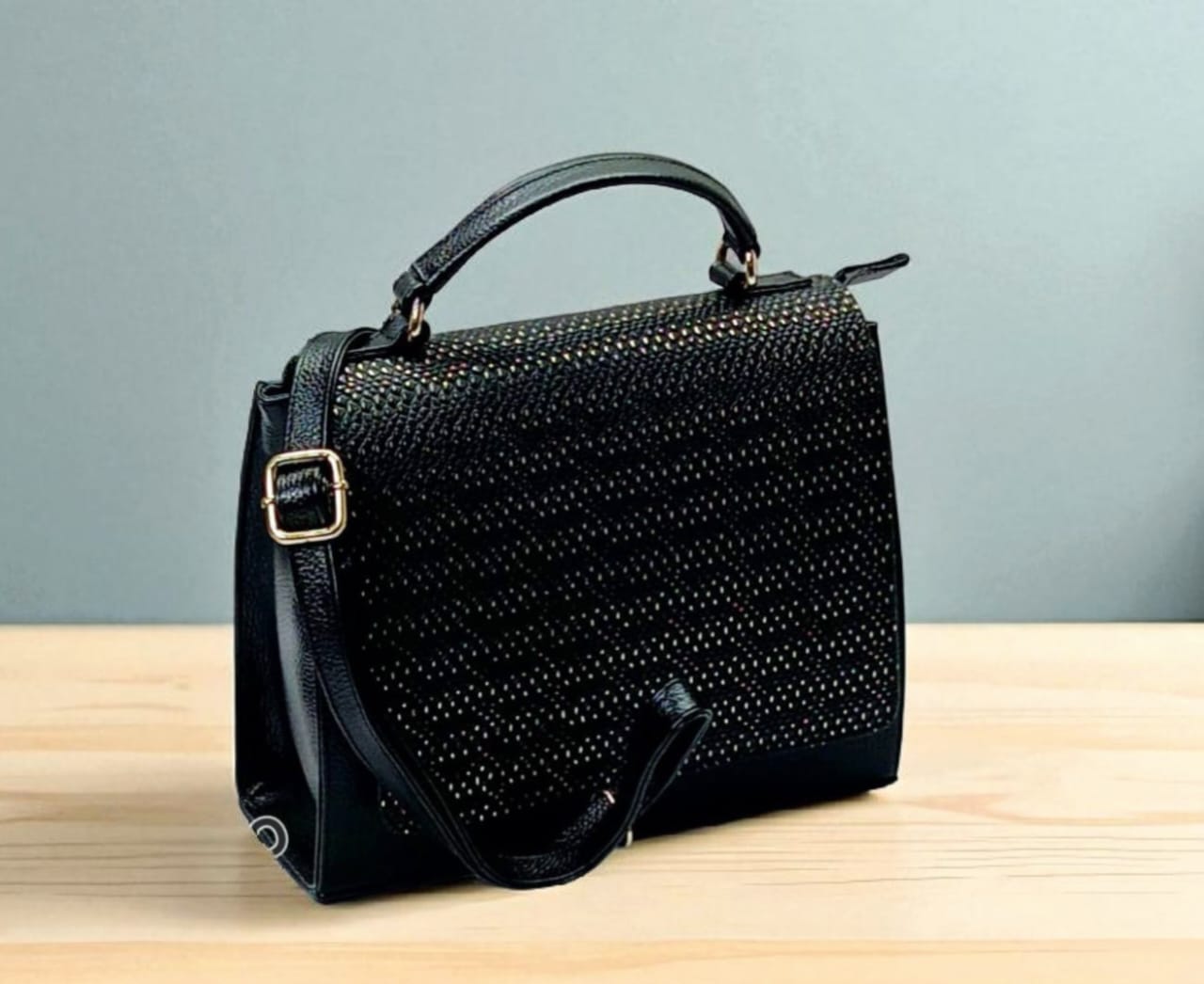 Bolso en cuero Saphir negro