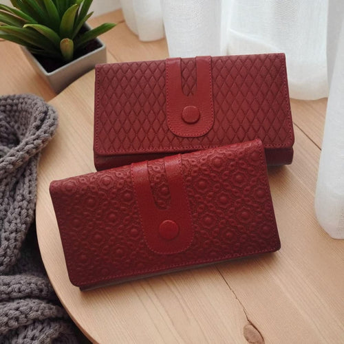 Billetera en cuero Gaby rojo