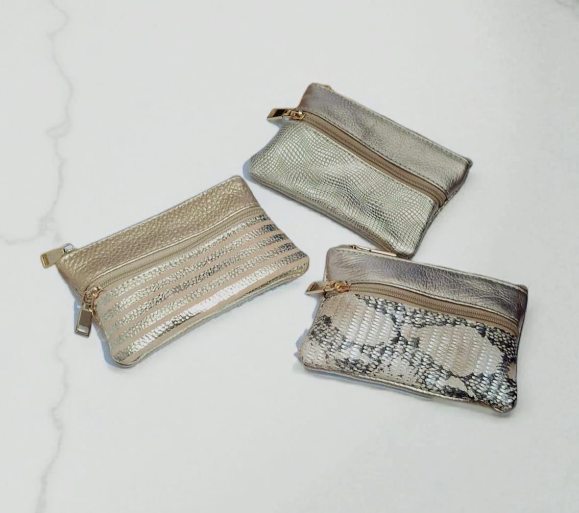 Monedero en cuero Gaby Oro