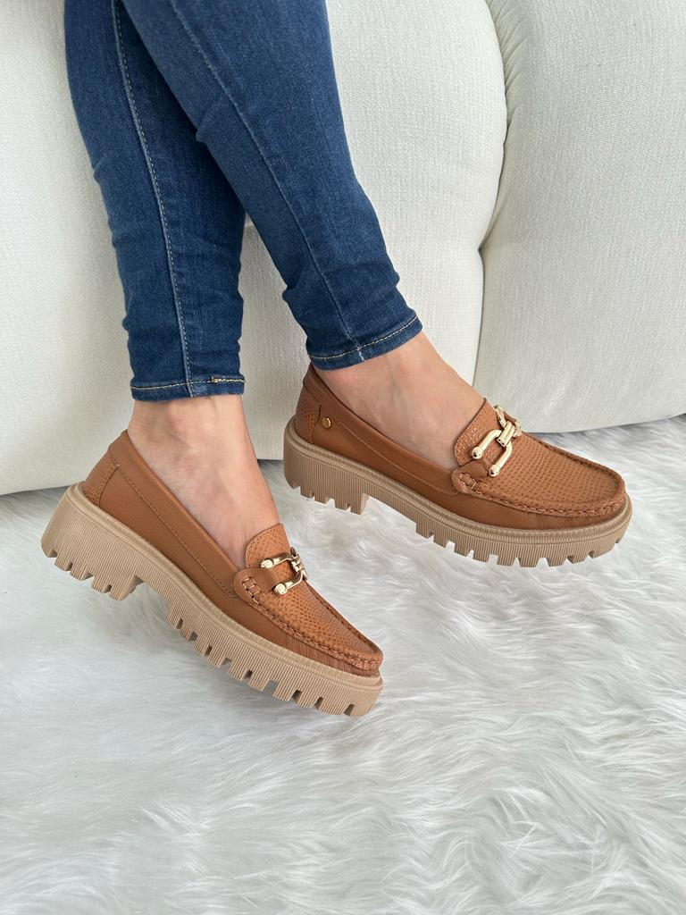 Mocassine en cuero Lumina Miel