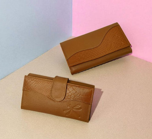 Billetera en cuero Gaby miel