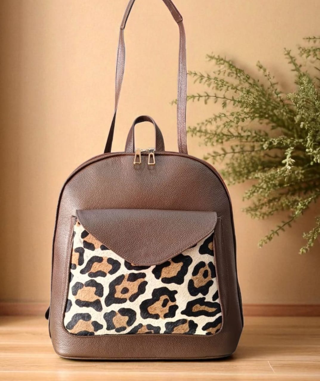 Morral en cuero Cadenza café