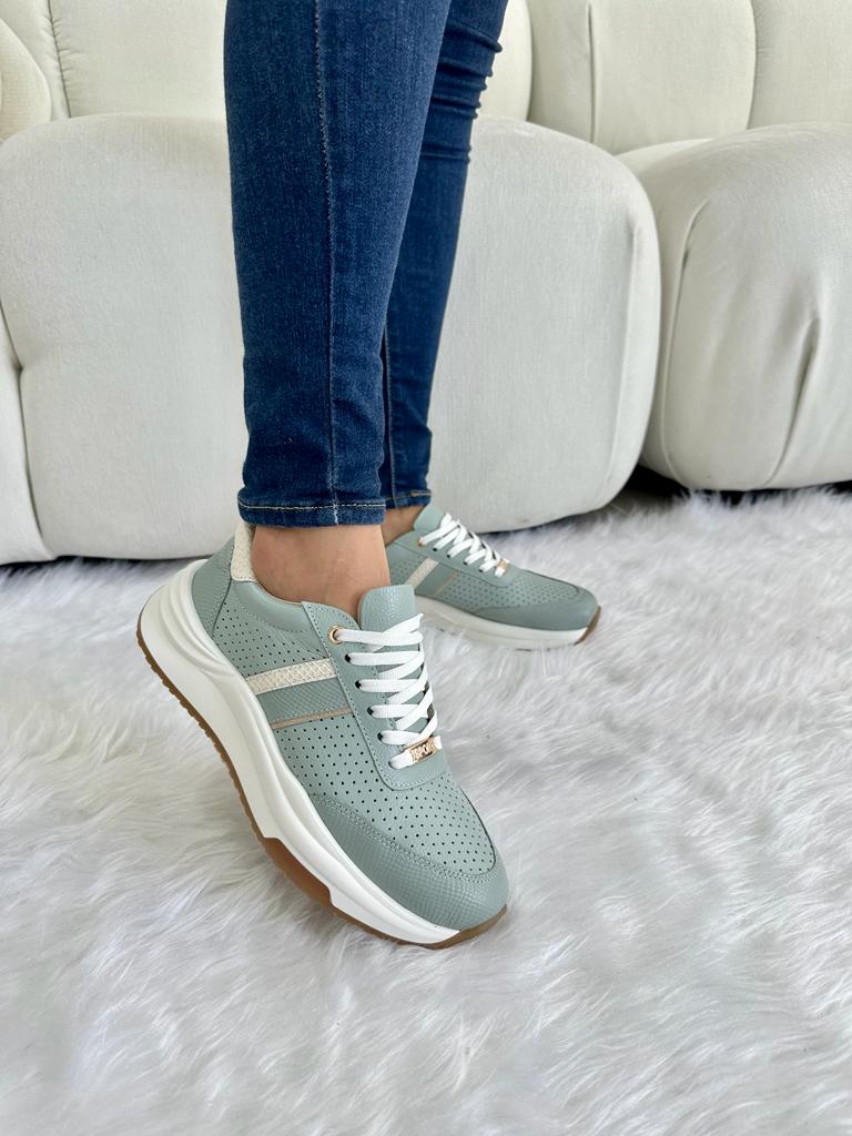 Tenis en cuero Elan Verde